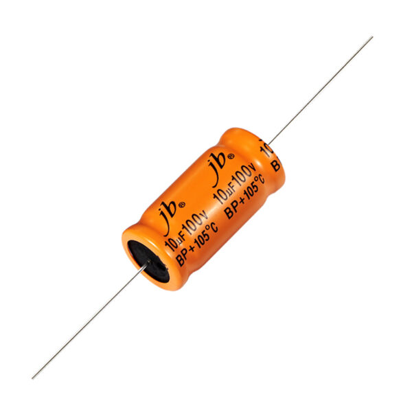 JAC – 1000H 105°C Bi-Polar Axial Aluminum Electrolytic Capacitors designed for audio systems, featuring a maximum dissipation factor (DF) of 4% at 1kHz. These capacitors provide reliable performance with a lifespan of 1000 hours at 105°C and operate within a voltage range of 50V to 100V. Ideal for use in high-fidelity audio applications, they ensure optimal sound quality and stability in loudspeakers and audio equipment.