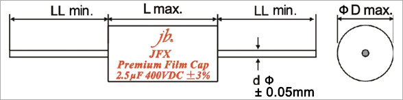 JFX - Premium Metallized Polypropylene Film Capacitors â Axial Drawing