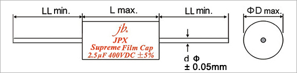 JPX - Supreme Metallized Polypropylene Film Capacitors â Axial Drawing