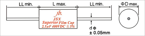 JSX - Superior Metallized Polypropylene Film Capacitors â Axial Drawing