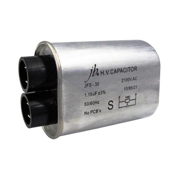 JFS-30 Capacitor for microwave ovens and industrial use, compact design with high capacity precision, ensuring reliability and safety under high-pressure conditions