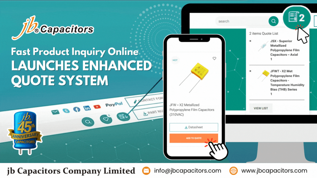 Request an online capacitor quote – get fast and reliable pricing from jb capacitors